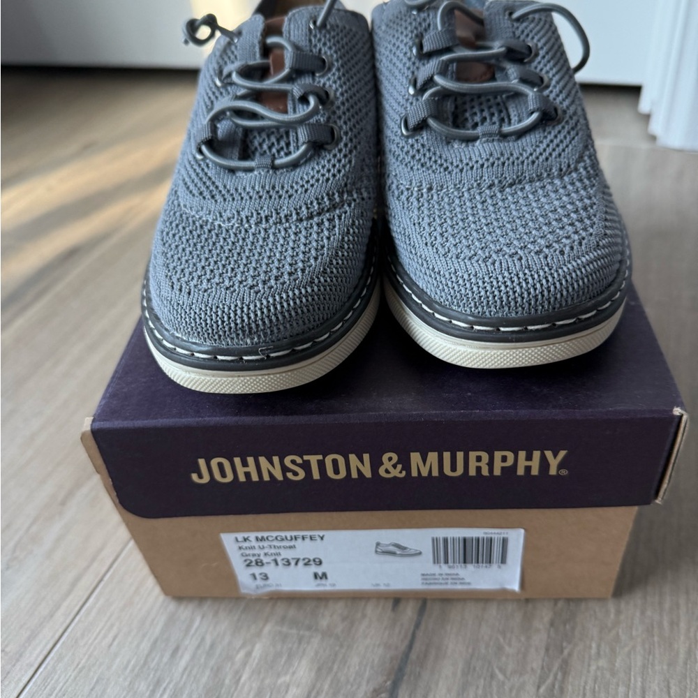 Johnston & Murphy Charcoal Knit Oxfords NWB